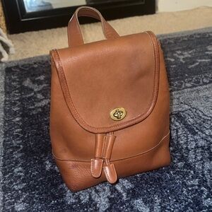 Vintage 9960 Coach cognac Leather Mini Backpack